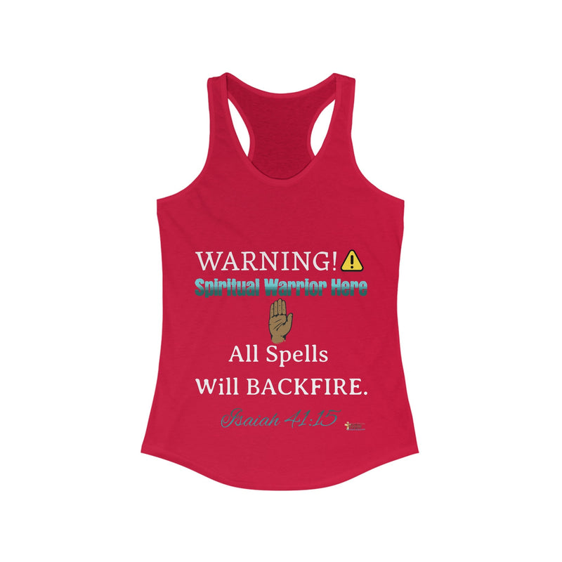 WARNING: Spiritual Warrior Here Women's Racerback Tank-KVOM