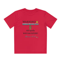 WARNING: Spiritual Warrior Here Youth Jersey Style T-Shirt-Children's Clothing-KVOM