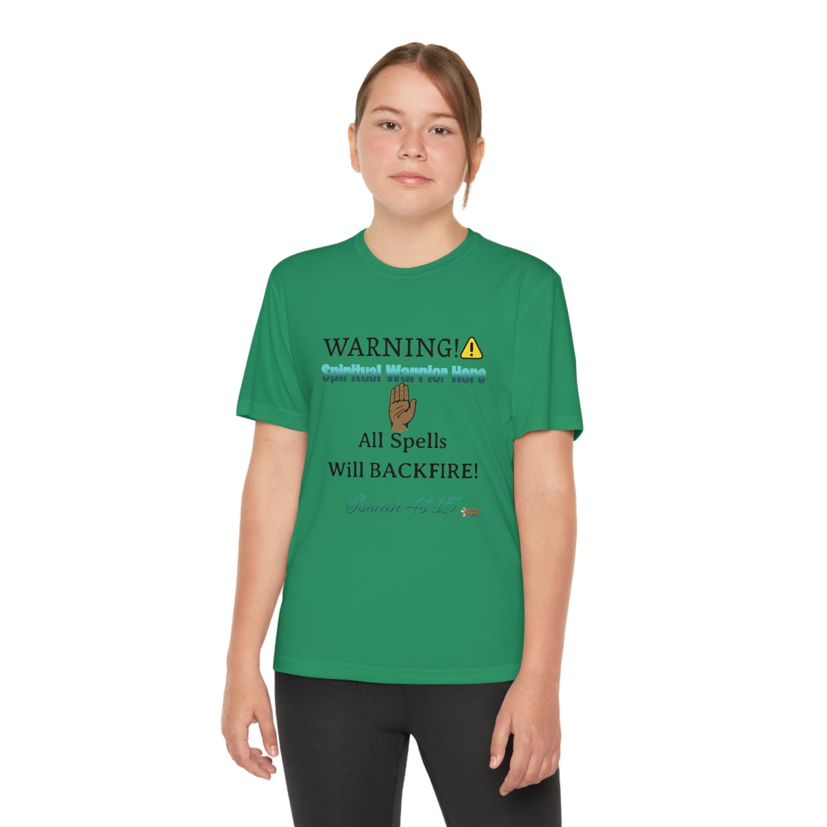 WARNING: Spiritual Warrior Here Youth Jersey Style T-Shirt-Children's Clothing-KVOM