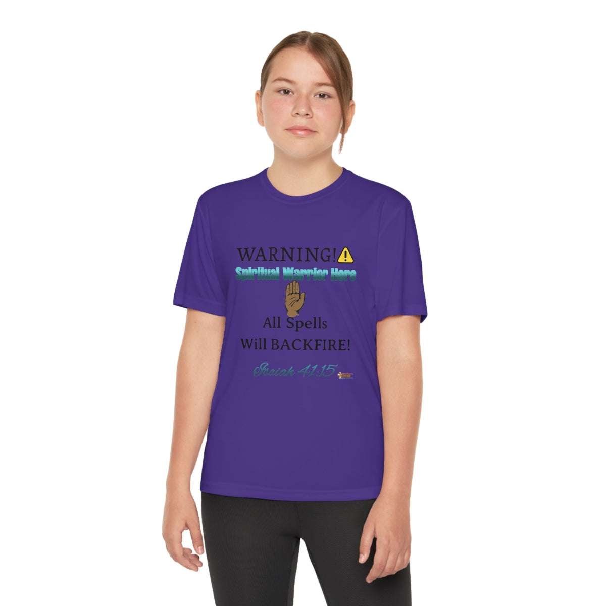 WARNING: Spiritual Warrior Here Youth Jersey Style T-Shirt-Children's Clothing-KVOM