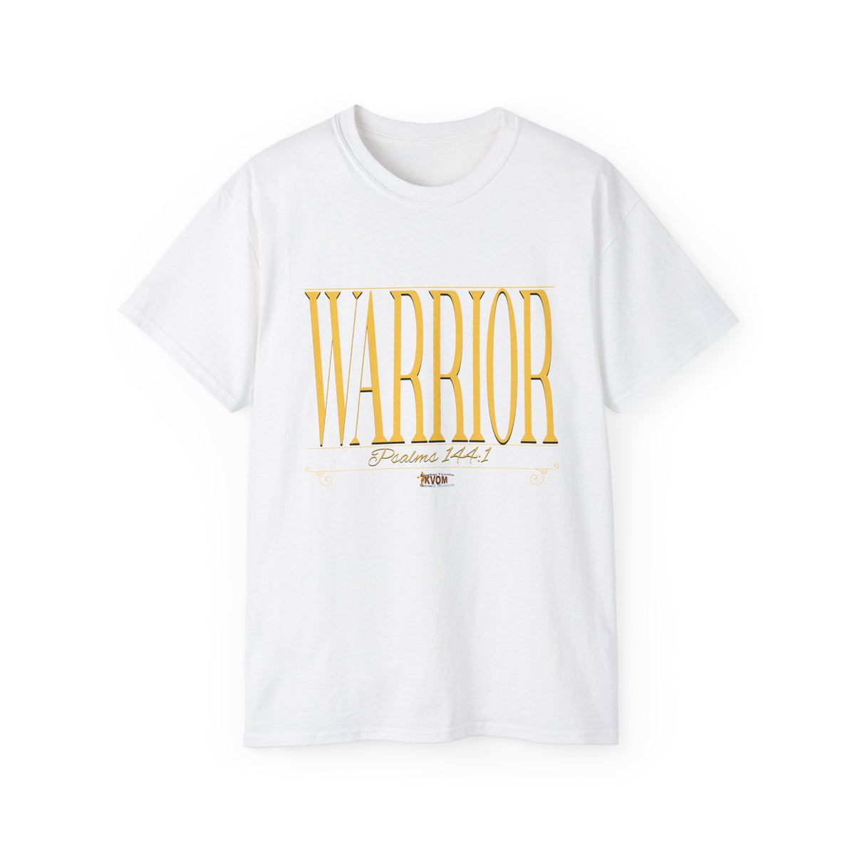 WARRIOR "Stretched" Unisex T-Shirt Black, White, Gold Print-KVOM