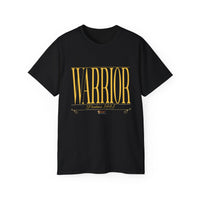 WARRIOR "Stretched" Unisex T-Shirt Black, White, Gold Print-KVOM