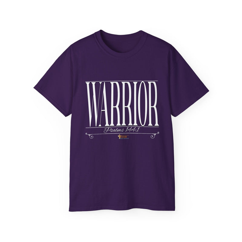 WARRIOR "Stretched" Unisex T-Shirt, White Print-KVOM