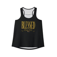 Women's BLESSED "Stretched" Series Tank Top, Black & Gold-KVOM