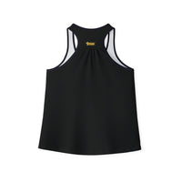 Women's BLESSED "Stretched" Series Tank Top, Black & Gold-KVOM