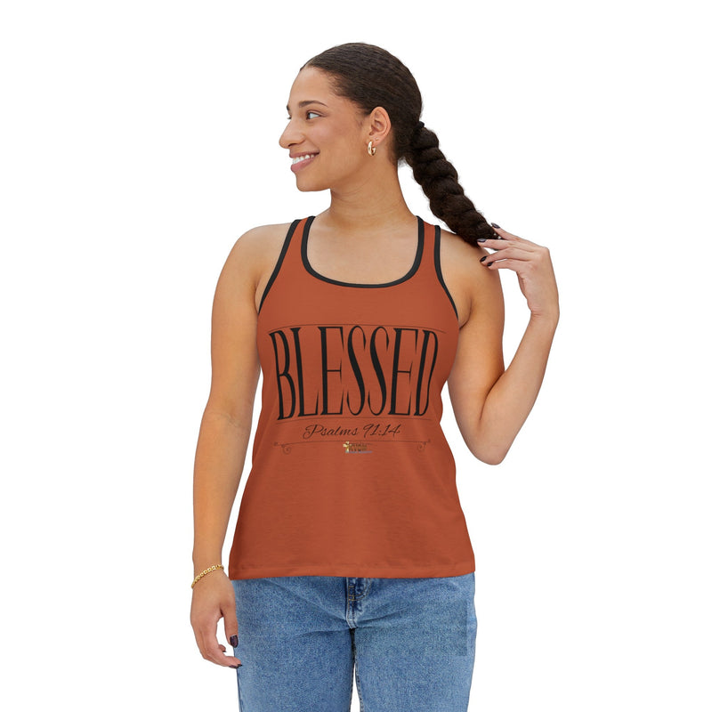 Women's BLESSED "Stretched" Series Tank Top, Burnt Orange-KVOM