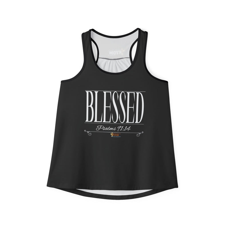 Women's BLESSED "Stretched" Series Tank Top, Heather Black-KVOM