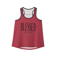 Women's BLESSED "Stretched" Series Tank Top, Heather Red-KVOM