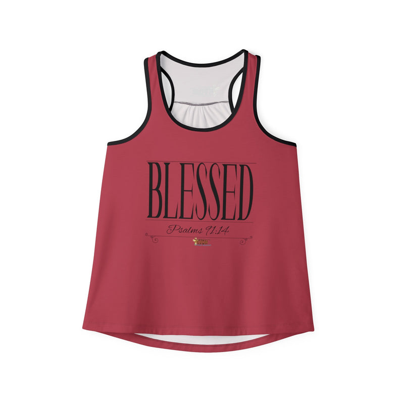 Women's BLESSED "Stretched" Series Tank Top, Heather Red-KVOM