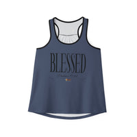 Women's BLESSED "Stretched" Series Tank Top, Indigo Blue-KVOM