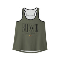 Women's BLESSED "Stretched" Series Tank Top, Military Green-KVOM