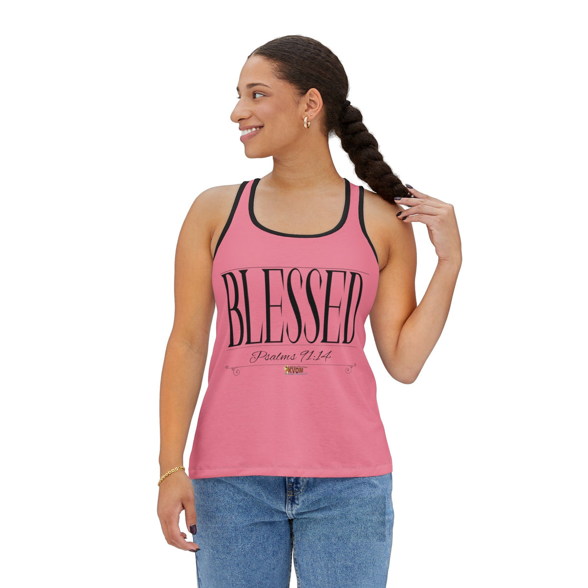 Women's BLESSED "Stretched" Series Tank Top, Pink-KVOM