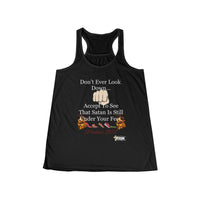 Women's Don't Ever Look Down Flowy Tank, Wht Fist-KVOM