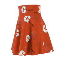 Women's Make His Praise Glorious Skater Skirt, Bursting Orange-KVOM