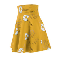 Women's Make His Praise Glorious Skater Skirt, Yellow-KVOM