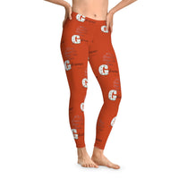 Women's Make His Praise Glorious Stretchy Leggings, Bursting Orange-KVOM