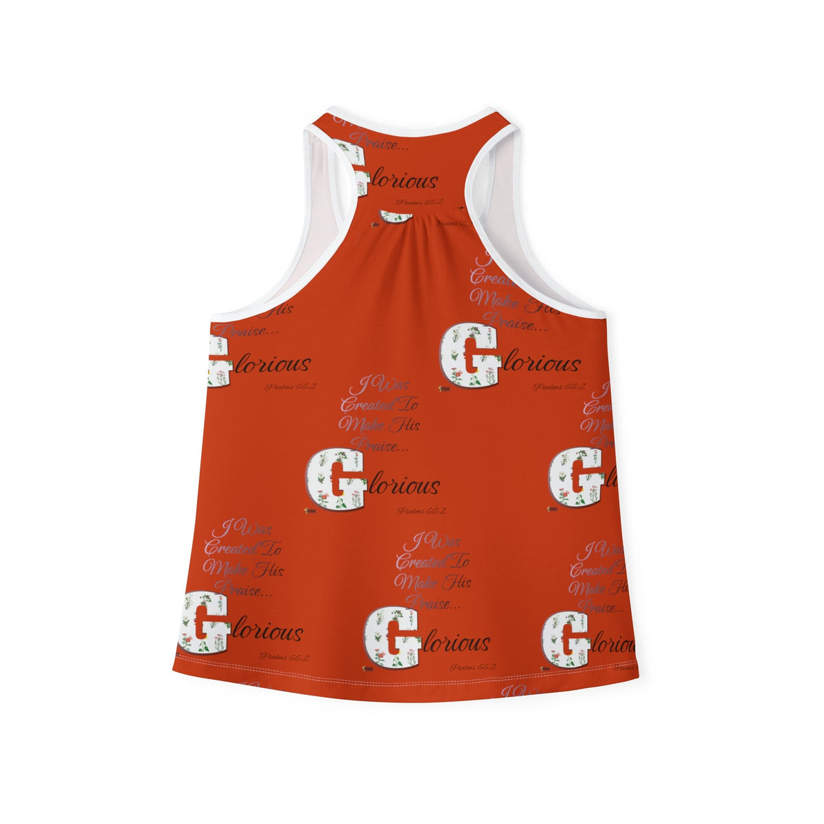 Women's Make His Praise Glorious Tank Top, Bursting Orange-KVOM