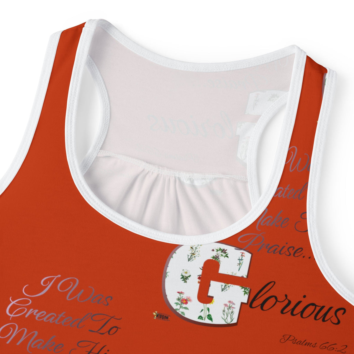 Women's Make His Praise Glorious Tank Top, Bursting Orange-KVOM