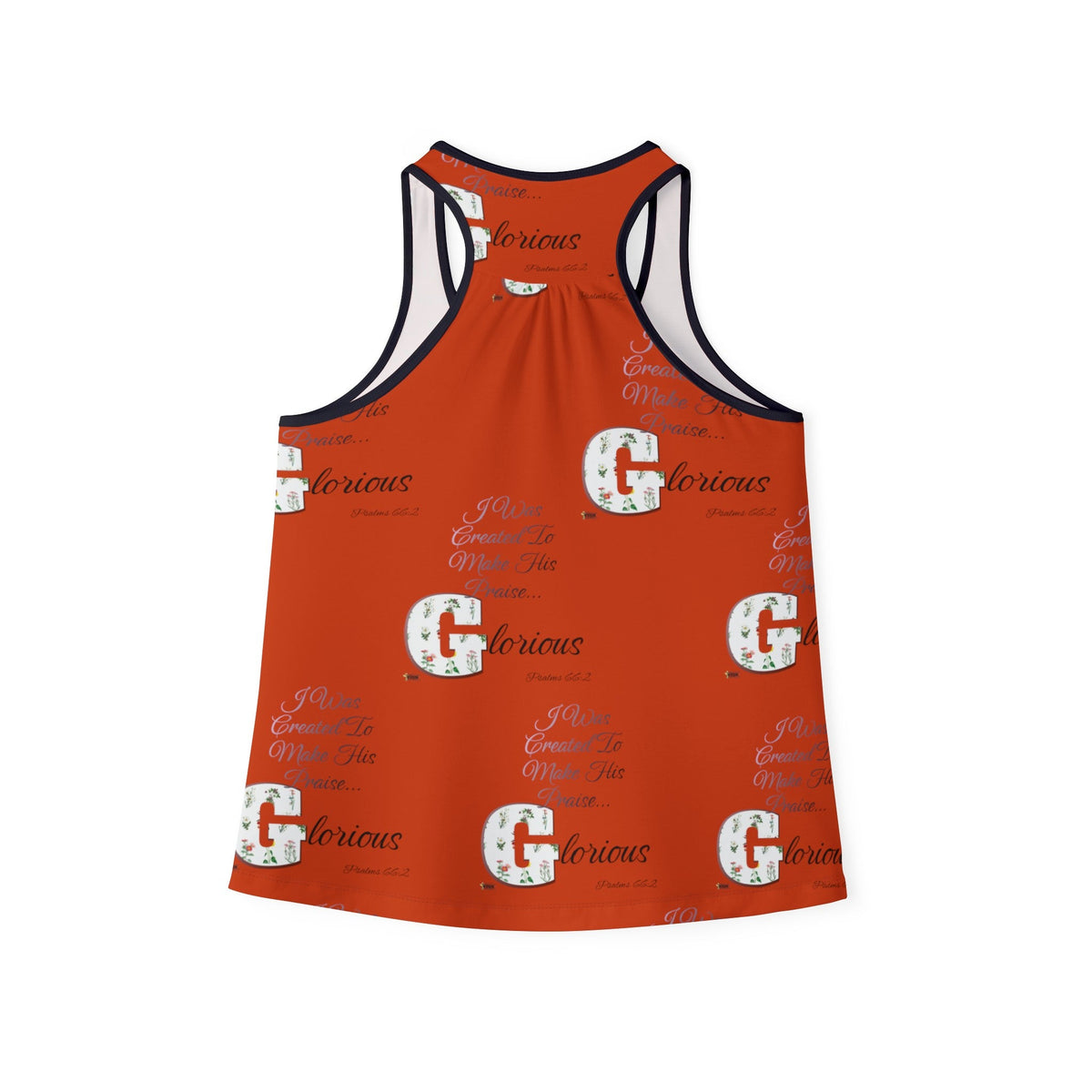 Women's Make His Praise Glorious Tank Top, Bursting Orange-KVOM