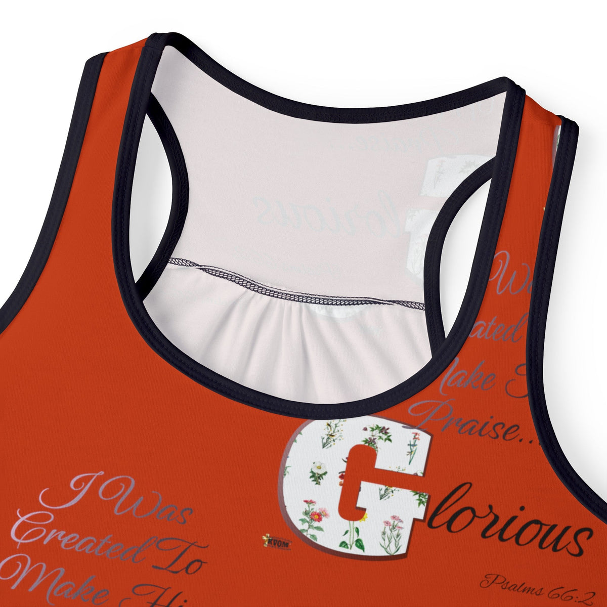 Women's Make His Praise Glorious Tank Top, Bursting Orange-KVOM