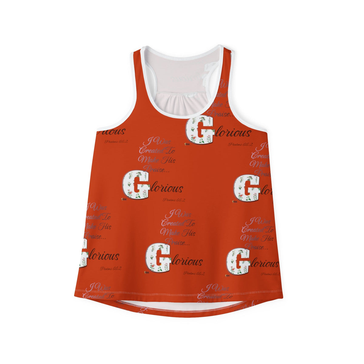 Women's Make His Praise Glorious Tank Top, Bursting Orange-KVOM