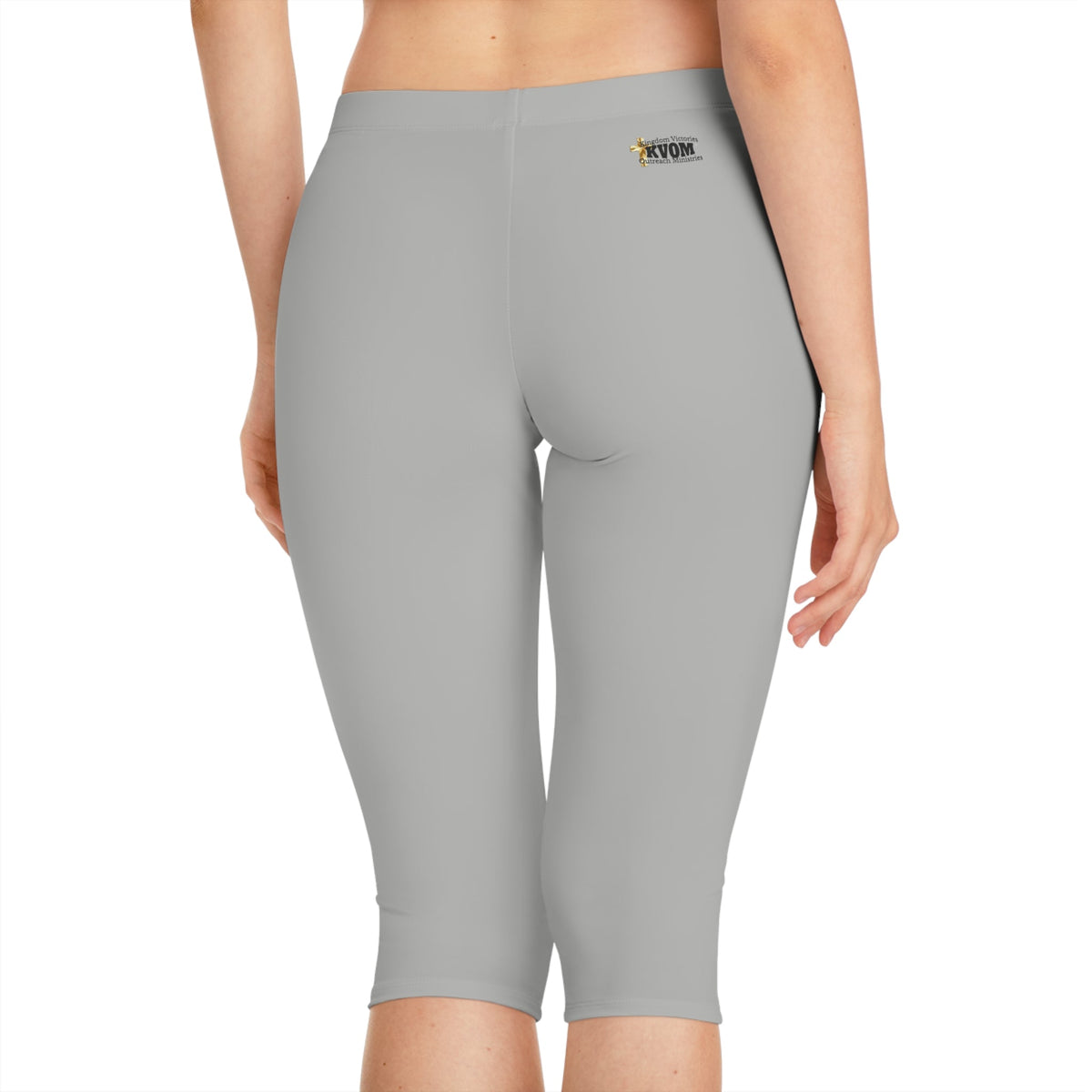 Women's Mid-Length Leggings, Athletic Heather Grey-KVOM