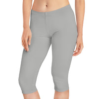 Women's Mid-Length Leggings, Athletic Heather Grey-KVOM