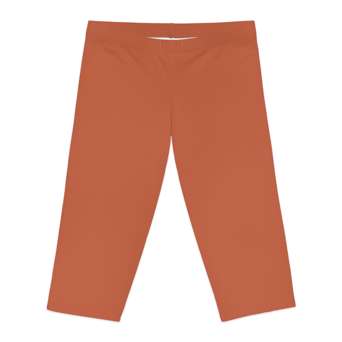 Women's Mid-Length Leggings, Burnt Orange-KVOM