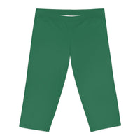 Women's Mid-Length Leggings, Kelly Green-KVOM