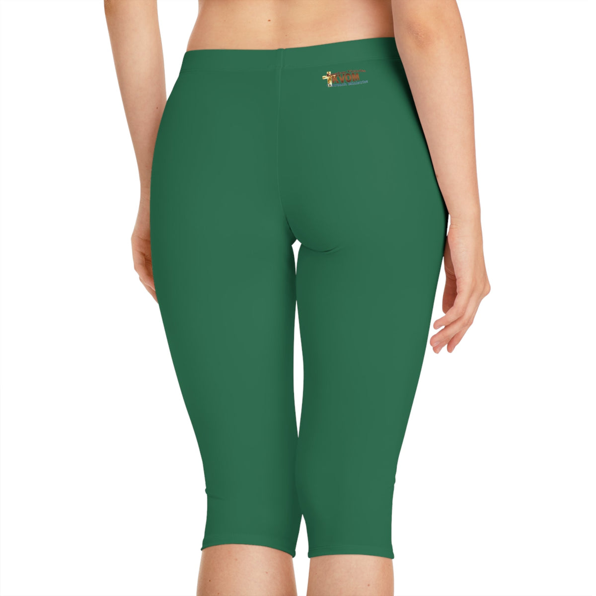 Women's Mid-Length Leggings, Kelly Green-KVOM