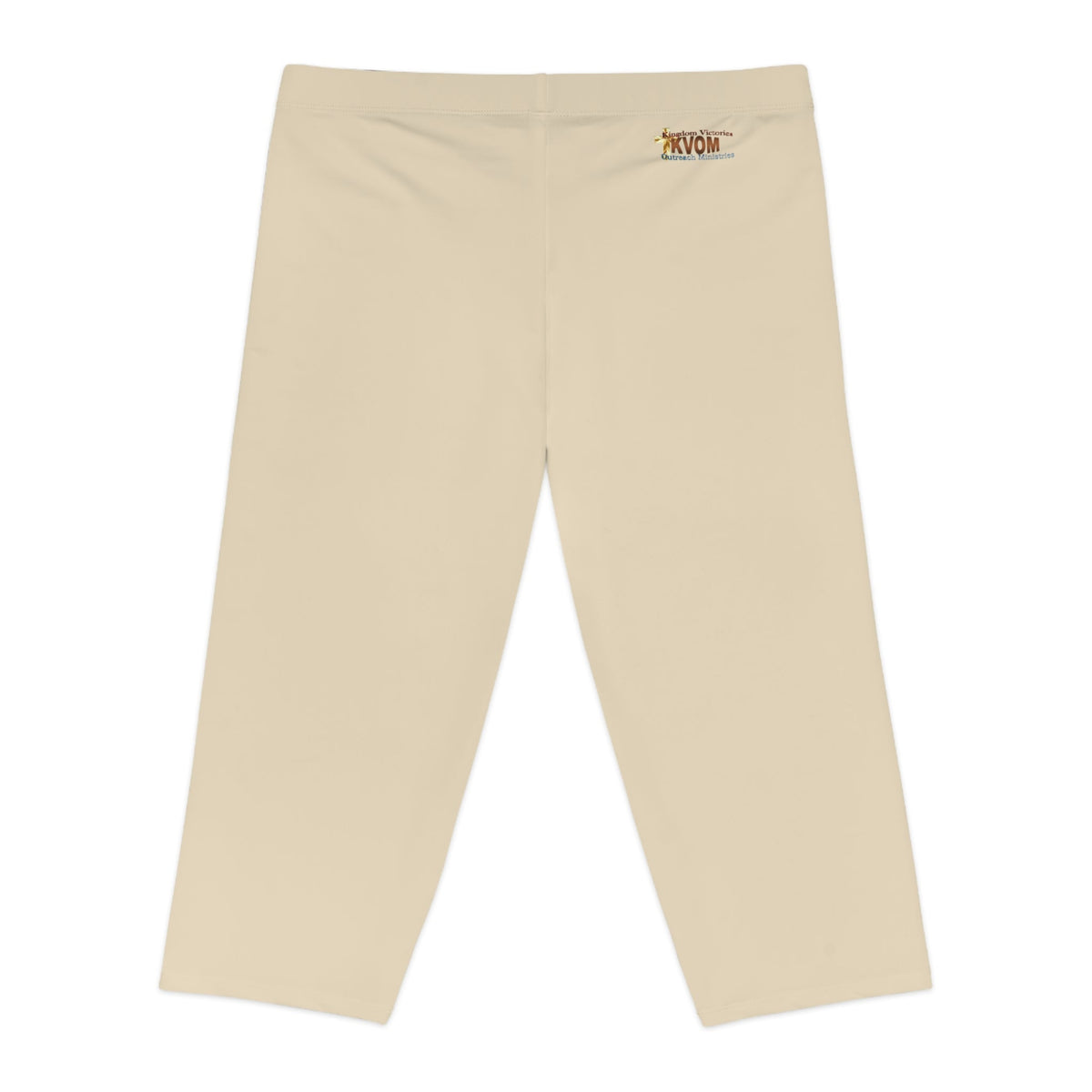 Women's Mid-Length Leggings, Khaki, Brass Logo-KVOM