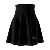 Women's Skater Skirt, Black, Maroon KVOM Logo-KVOM