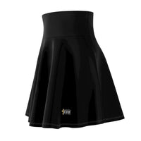 Women's Skater Skirt, Black, White KVOM Logo-KVOM