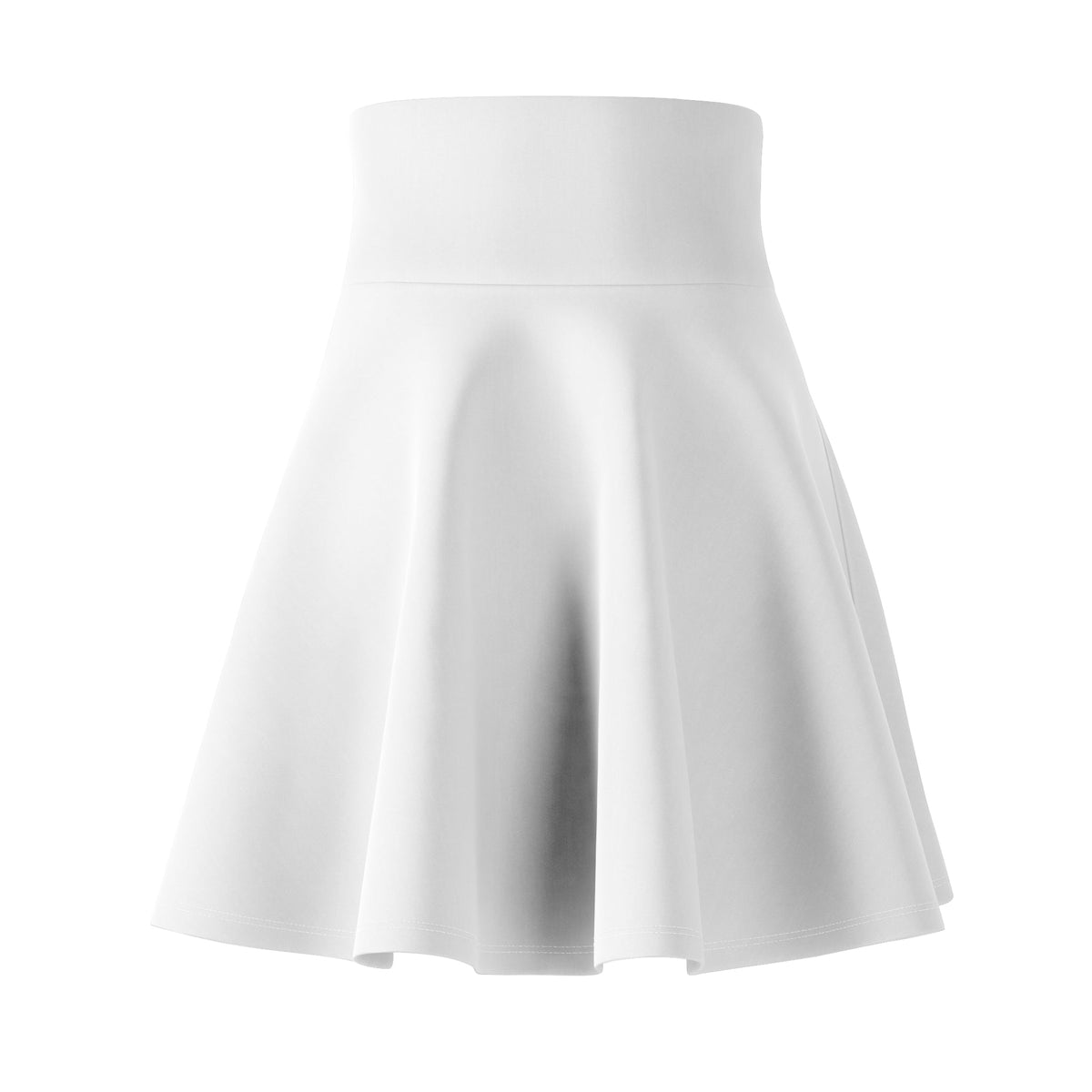 Women's Skater Skirt, White, Black KVOM Logo-KVOM