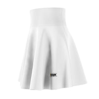 Women's Skater Skirt, White, Black KVOM Logo-KVOM