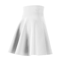 Women's Skater Skirt, White, Black KVOM Logo-KVOM