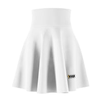 Women's Skater Skirt, White, Black KVOM Logo-KVOM