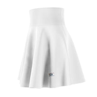 Women's Skater Skirt, White, Blue KVOM Logo-KVOM