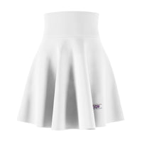 Women's Skater Skirt, White, Moses Temple Colored Logo-KVOM