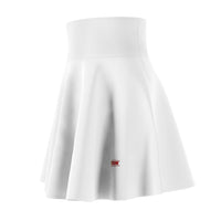 Women's Skater Skirt, White, Red KVOM Logo-KVOM