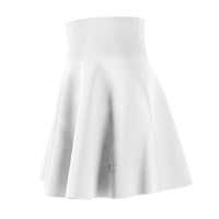 Women's Skater Skirt, White, White KVOM Logo-KVOM