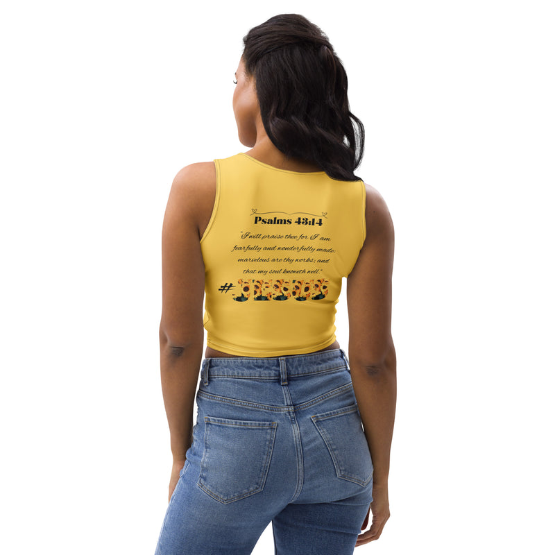 Loving Myself & Jesus Sunflowers Fitted Crop Top