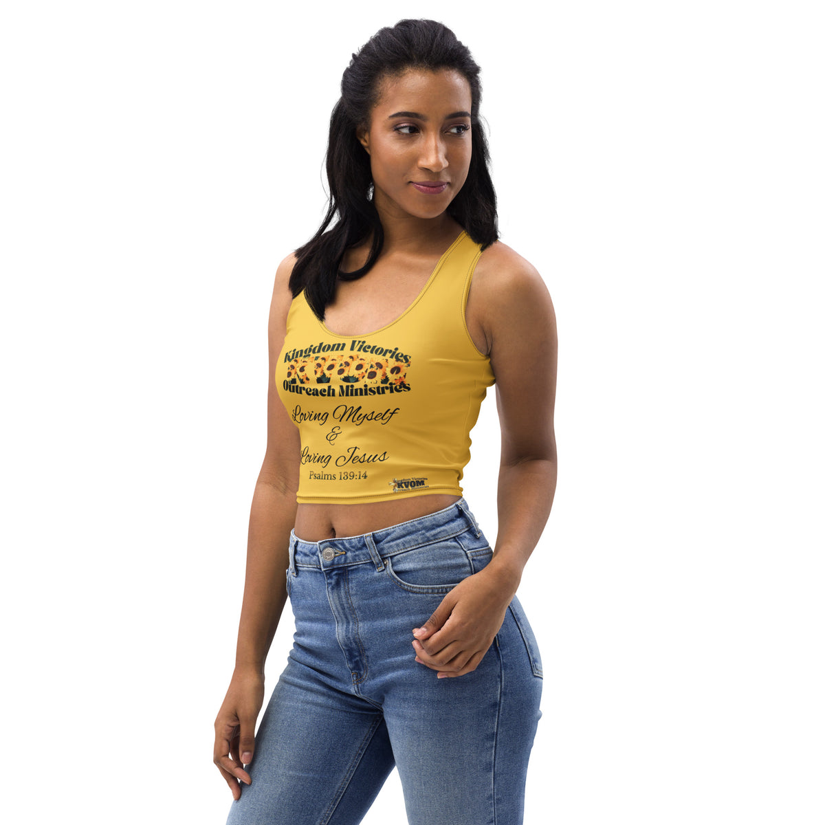 Loving Myself & Jesus Sunflowers Fitted Crop Top